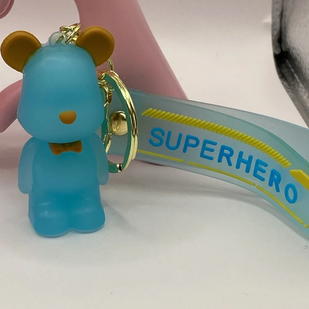 Trendy Superhero Bear Keychain